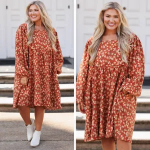 Moments Of Love Dress, Rust